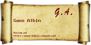 Gass Albin névjegykártya